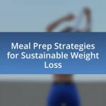 Meal Prep Strategies for Sustainable Weight Loss