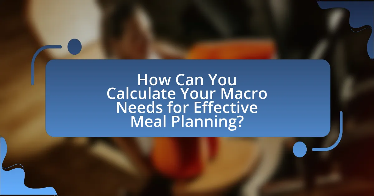 How Can You Calculate Your Macro Needs for Effective Meal Planning?