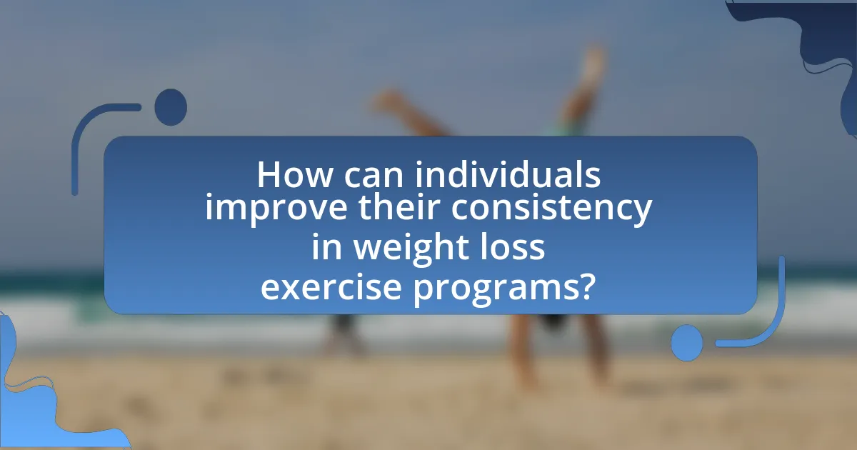 How can individuals improve their consistency in weight loss exercise programs?