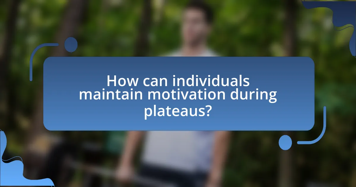 How can individuals maintain motivation during plateaus?