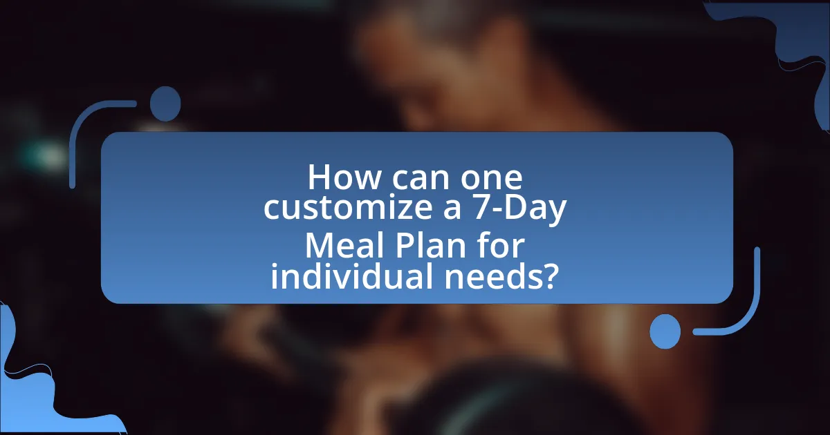 How can one customize a 7-Day Meal Plan for individual needs?