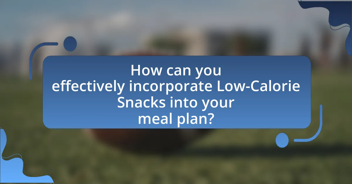 How can you effectively incorporate Low-Calorie Snacks into your meal plan?