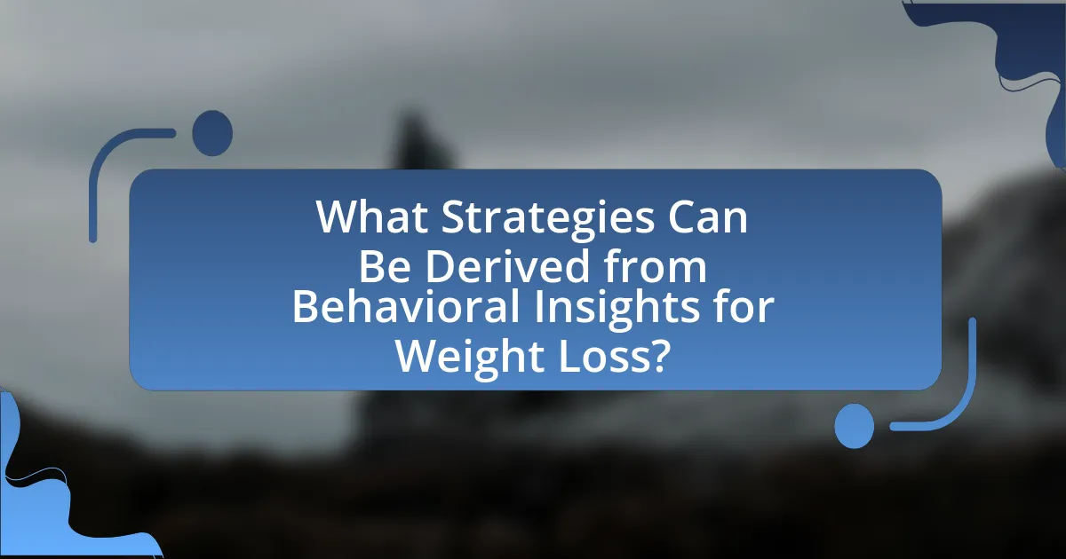 What Strategies Can Be Derived from Behavioral Insights for Weight Loss?