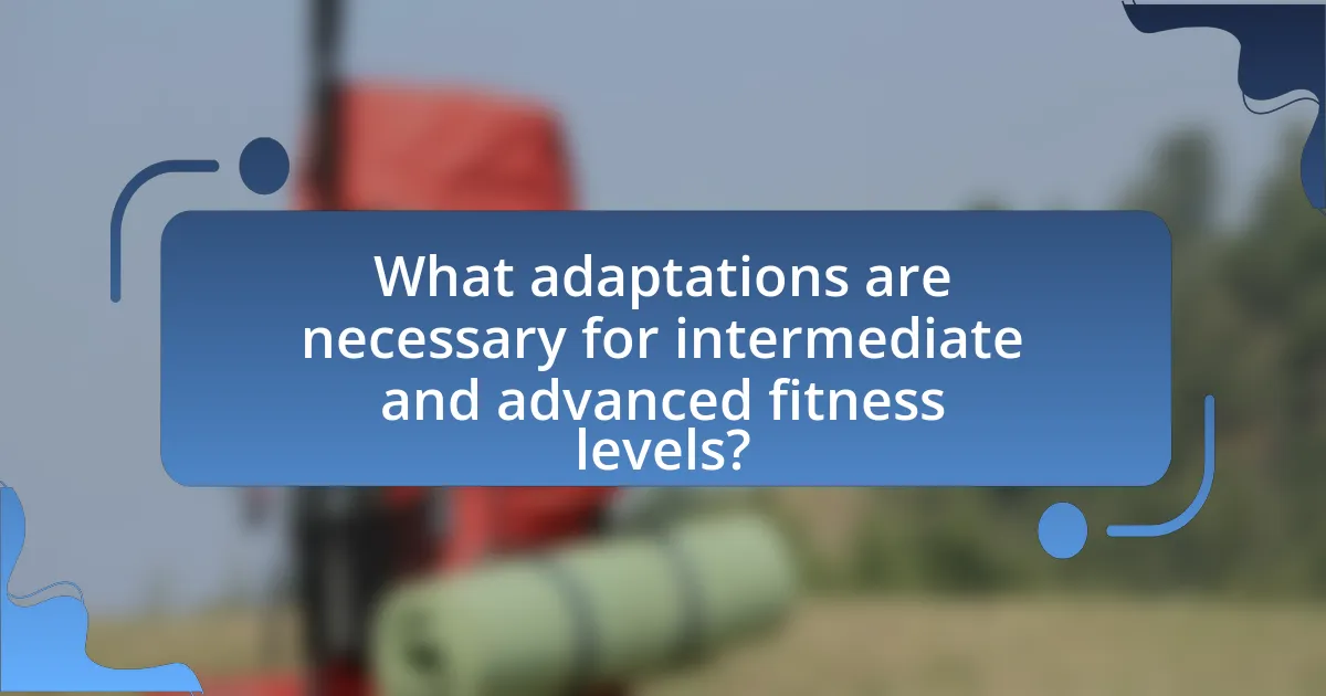 What adaptations are necessary for intermediate and advanced fitness levels?