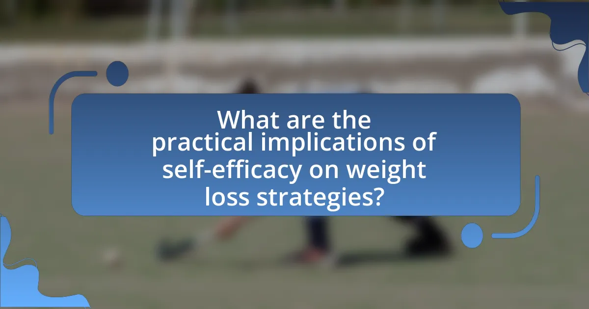 What are the practical implications of self-efficacy on weight loss strategies?