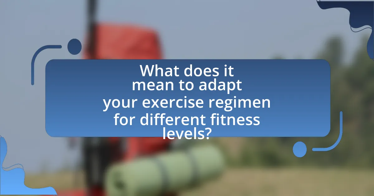 What does it mean to adapt your exercise regimen for different fitness levels?