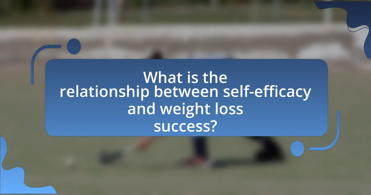 What is the relationship between self-efficacy and weight loss success?