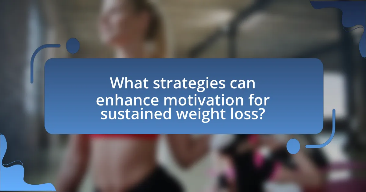 What strategies can enhance motivation for sustained weight loss?